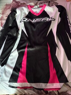 O'Neal Women's Black & Pink Long-Sleeve Jersey